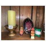 3 PC RUSSIAN NESTING DOLLS, MINI SCOTCH BOTTLE