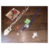 NATIVE AMERICAN BEADED NECKLACES, CROSS, SCOTTISH