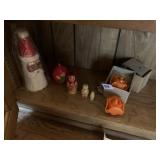 RUSSIAN NESTING DOLLS, WAX ROSES CANDLES, FIGURAL