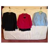 KASER SZ 14P RED BLAZER, RED TANK, W/BLACK SKIRT,