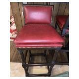 BARSTOOLS WITH RED LEATHER SEATS WITH EXTRA