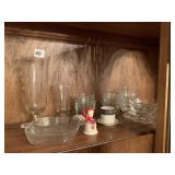 GLASS DESSERT BOWLS, ETCHED GLASS VASE, DIVIDED