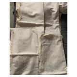 EMBROIDERED AND LACE TRIMMED WHITE PILLOWCASES