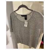 L CASHMERE GRAY SWEATER NEW W/ TAGS