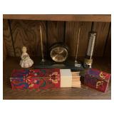 MARBLE DESK CLOCK WITH PEN SET, PERSONALIZED