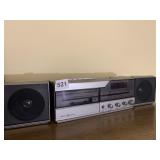 GENERAL ELECTRIC CASSETTE PLAYER, RADIO W/
