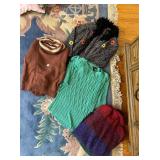 SWEATERS INCLUDING FLOWERED FUZZY NECK CARDIGAN