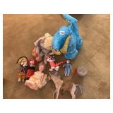 LARGE STUFFED DINO, FLOCKED DENSE FOAM HORSE WITH