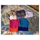 BENETON SWEATER, CHICOS SZ 2 OPEN CARDIGAN, LARGE