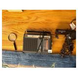 GE TELEVISION AUDIO AM/FM RADIO, HAIR DRYER,