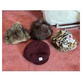 LADIES HATS, ONE FAUX LEOPARD NEW WITH TAGS,