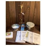 GOLF TROPHY, GEORGES BRIARD TIGER NAPKINS IN