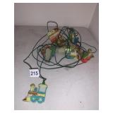 STRAND OF VINTAGE CHRISTMAS LIGHTS WITH TRAIN