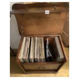 CHERRY FLIP TOP RECORD STORAGE / SIDE TABLE