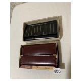 2 NEW WALLETS LEATHER BLACK AND BURGUNDY
