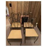 SET OF 4 MATCHING IRON PATIO CHAIRS WITH IVY VINE