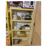 BRIGHT YELLOW PLASTIC 4 TIER STORAGE SHELF