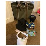 LANDSï¿½ END CANVAS TOTE BAG WITH MONOGRAM, VISORS,