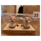 FOX SALT AND PEPPER SHAKERS NEW IN BOX