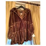 JONES NY SZ L FAUX FUR WINTER COAT, NEW WITH TAGS