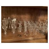 CUT GLASS STEMWARE WITH MULTI FACETT ROSE, 36