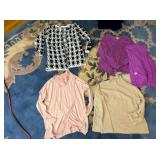 SZ LARGE HOUNDSTOOTH SWEATER, COWL NECK SWEATER,