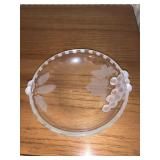 GLASS BOWLS WITH ETCHED AND 3D GRAPES, 10 TOTAL