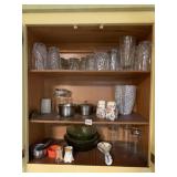 KITCHEN CABINET CONTENTS, VASES ETC.