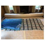 AFGHAN AND FRINGED TAPESTRY THROW BLANKET