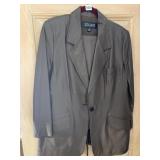 ELLEN TRACEY BROWN LEATHER JACKET AND PANTS