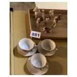 FINE BONE CHINA MINIATURE DOG FIGURINES, MADE IN