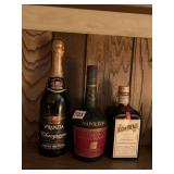 SEALED BOTTLES OF COINTREAU, COGNAC AND CHAMPAGNE