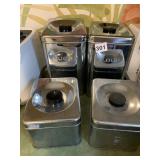 4 PIECE VINTAGE ALUMINUM CANISTER SET