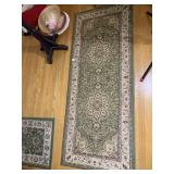 TWO MATCHING RUGS BOUND ON EDGES