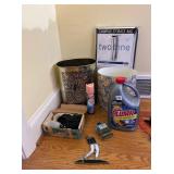 TRASH CANS, IRON, LIQUID PLUMBER, GARMENT STORAGE