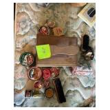 SHOESHINE BOX WITH OILS AND POLISHES
