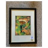 FRAMED AND MATTED BUTTERFLY TILE