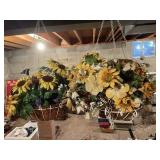 4 HANGING BASKETS AND FLOWER ACCENT HOOKS