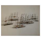 BRASS CLIPPER SHIP WALL SCULPTURE