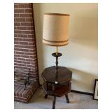OCTAGONAL SIDE TABLE WITH INTEGRAL LAMP