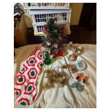 HUGE CROCHETED CHRISTMAS STOCKING SMALL TREE WITH