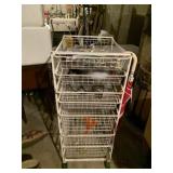 ROLLING METAL ORGANIZER WITH 10 SLIDE OUT