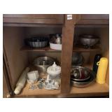 STAINLESS STEEL MIXING BOWLS, ANGEL FOOD PAN,