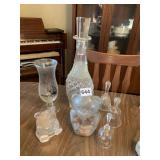 GLASS BEAR BANK WITH CHANGE, GLASS BEAR TEA LIGHT