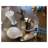 CORNING CASSEROLE HANDLES, GLASS SERVING BOWL
