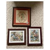FRAMED CROSS STITCH AND MATCHING FLORAL PRINTS
