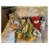 RUBBER MOUSE BANK, COLLECTORS DOLL, CLOWNS,