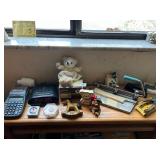 CELLULOID ROCKING HORSE, PRINTING CALCULATOR, RED