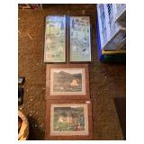 COUNTRY STYLE WALL ART, ONE FRAME MISSING A PIECE