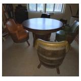 BUMPER POOL TABLE WITH 4 BARREL CHAIRS